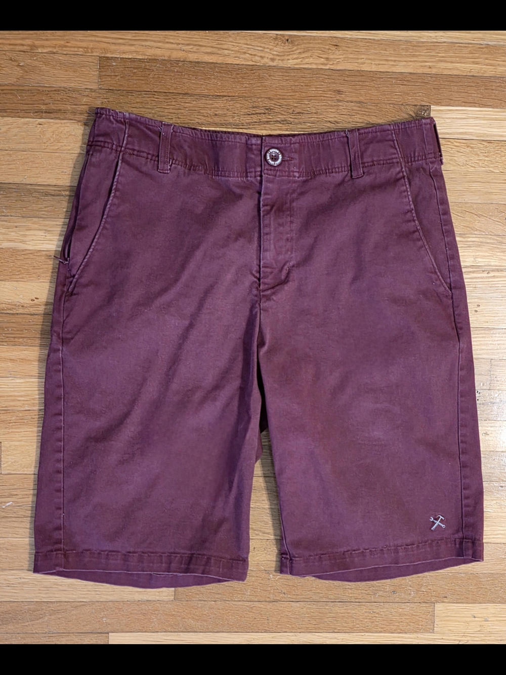 Dixxon Men's 34 Maroon Casual Chino Utility Skateboard Shorts